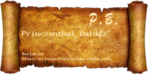 Princzenthal Baldó névjegykártya